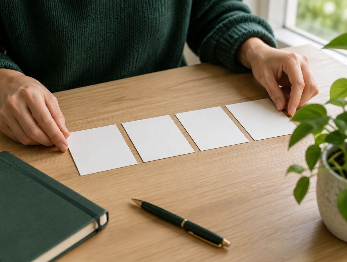 Image illustrative : cartes disposées en séquence pour représenter les étapes d’un parcours